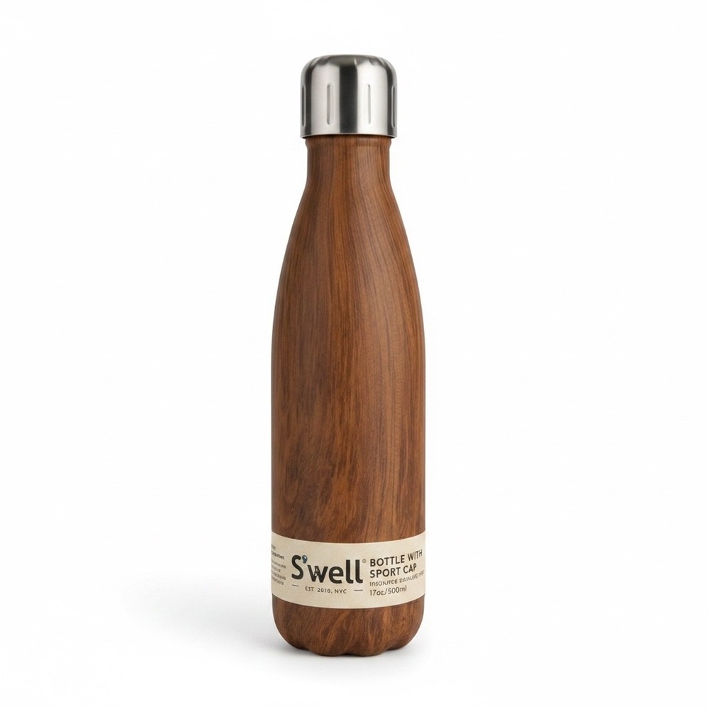 Swell Teakwood 17oz Insulated Stainless Steel Water Bottle with Sport Cap